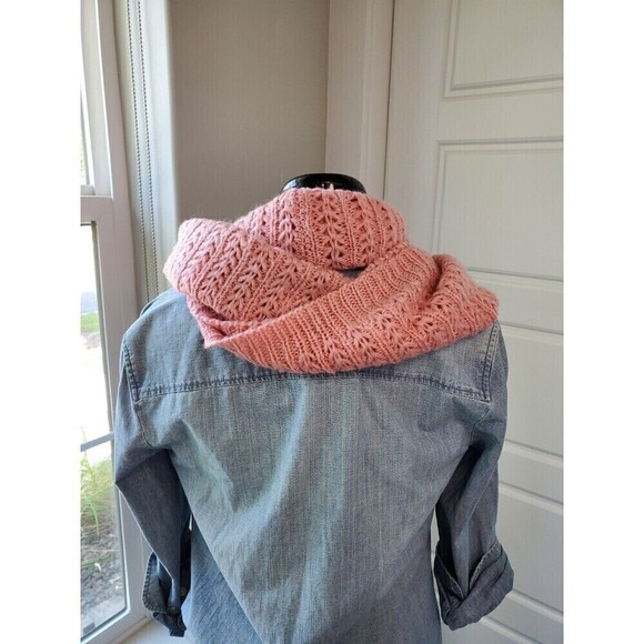 BP BRASS PLUM NORDSTROM BLUSH PINK DUSTY ROSE INFINITY SCARF WOMEN OS - Picture 4 of 11